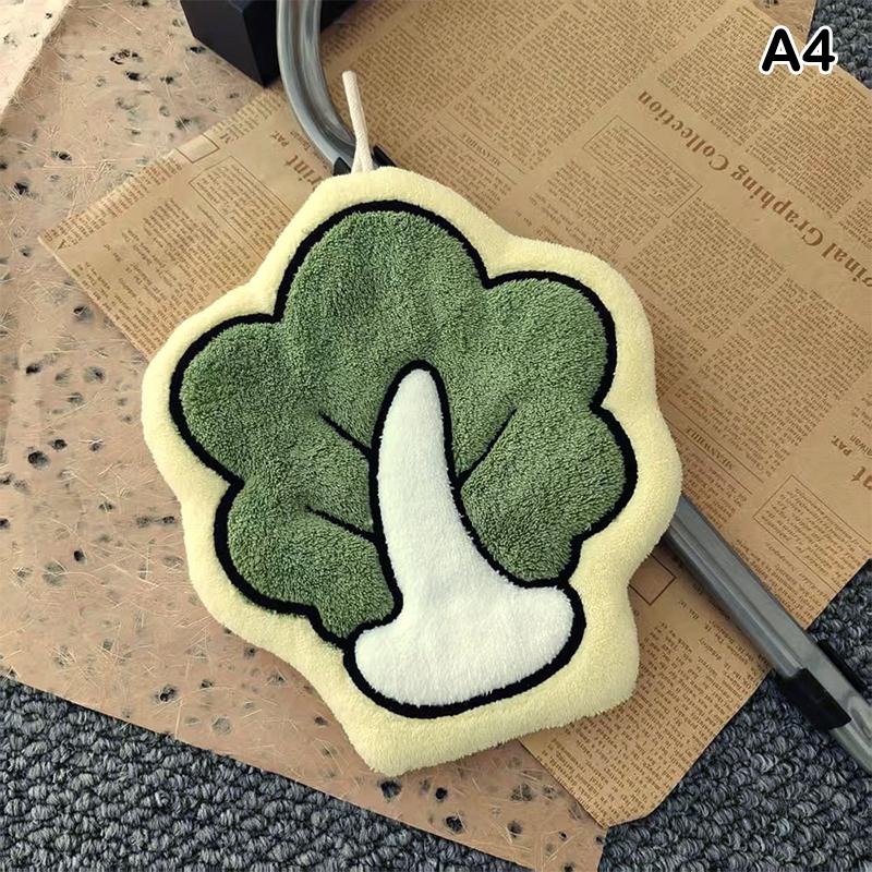 

Vegetables Coral Fleece Hand Towels Carrot Tomato Design Quick-Dry Absorbent Kitchen Bathroom Hands Towel Wall Hanging Rag A4