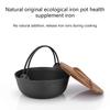 Cast Iron Dutch Pots With Wood Lid Cooking Hotpot Picnic Hanging Soup Pots Camping Cooking Pots Outdoors Accessories