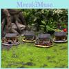 Resin Miniature Cottage With Moss For Rustic Home Decor And Gift Giving