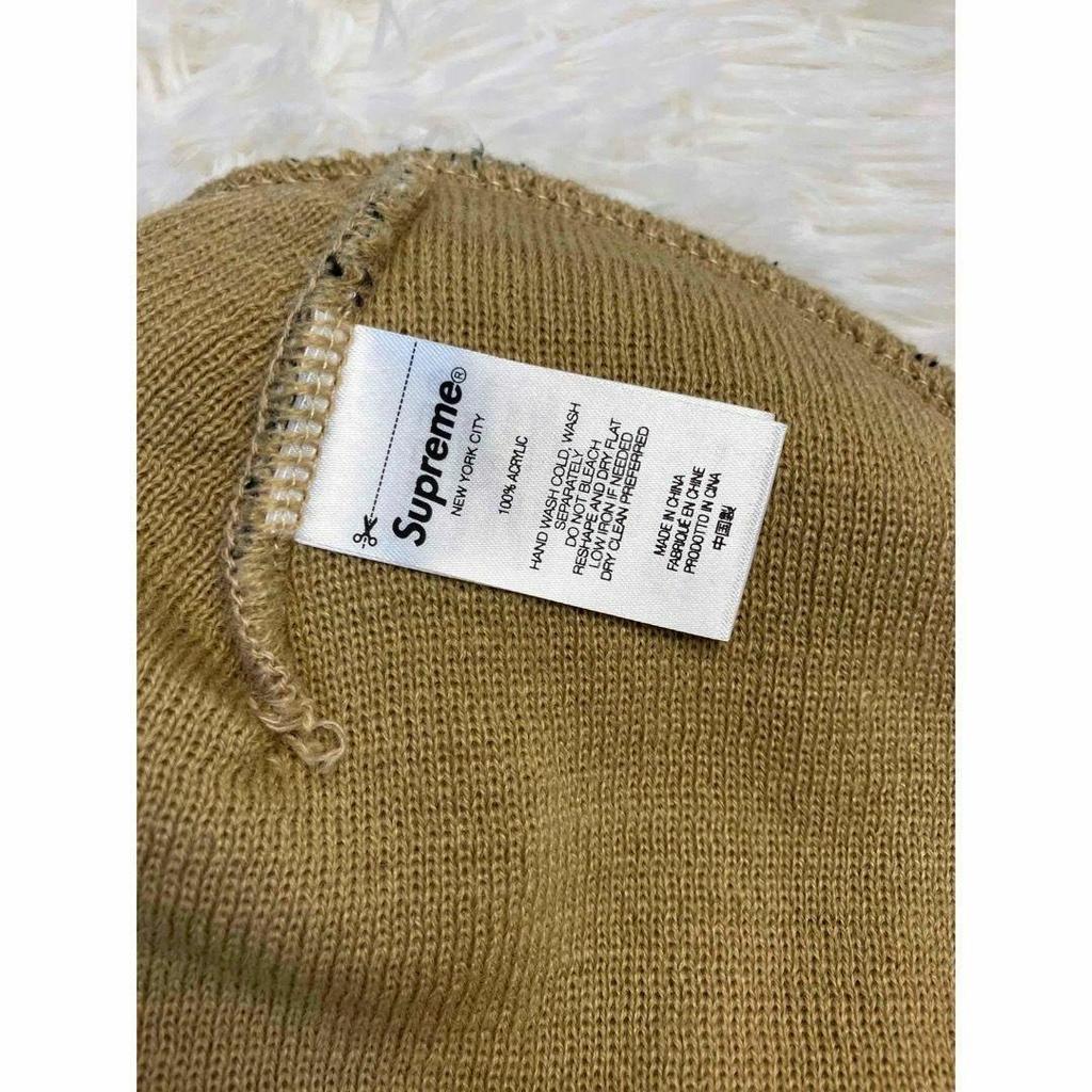 [USED] Supreme Bandana Big Logo Beanie Tan