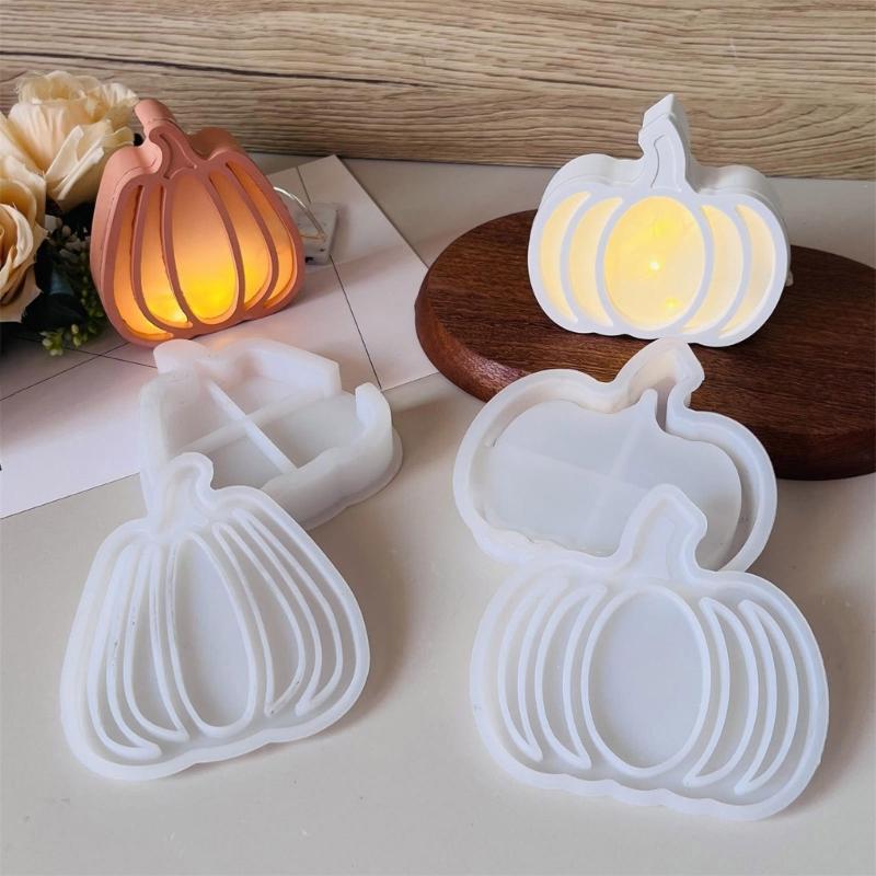 Hollowed Pumpkins Silicone Candle Mold For Making Candle Halloween Decoration Easy Demolding Silicone Mold Baking Tool