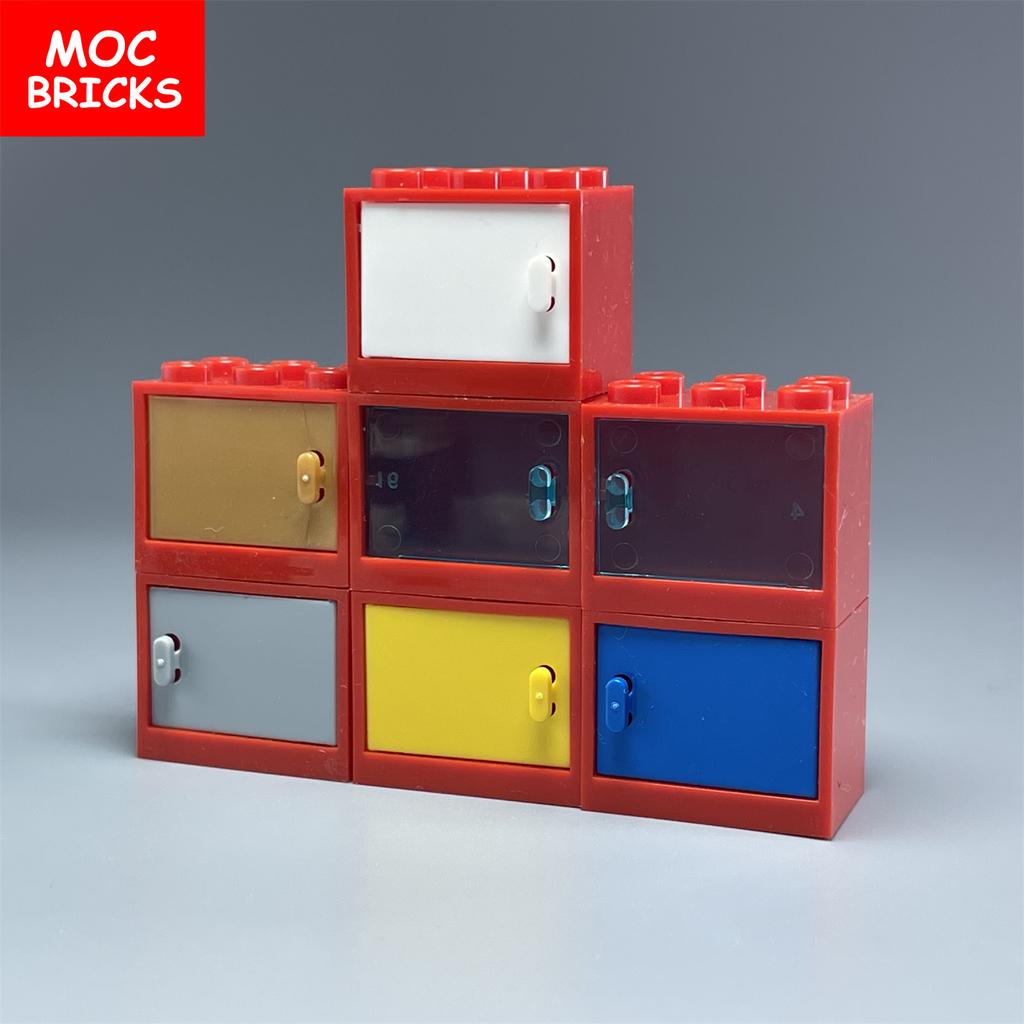 MOC Blocks Box Cupboard Container 2x3x2 Cabinets Assembles Particles 4532 4533 City House Construction Bricks Parts