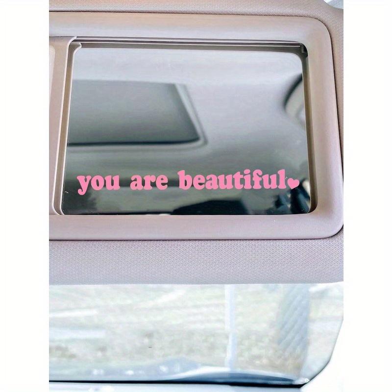 Letter Graphic Car Rearview Mirror Sticker
