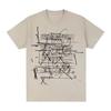 2026 New Summer ROSALIA Same Style Yellow Music Note TShirt Korean Style Crew Neck High Quality 100 Cotton Top Tshirts