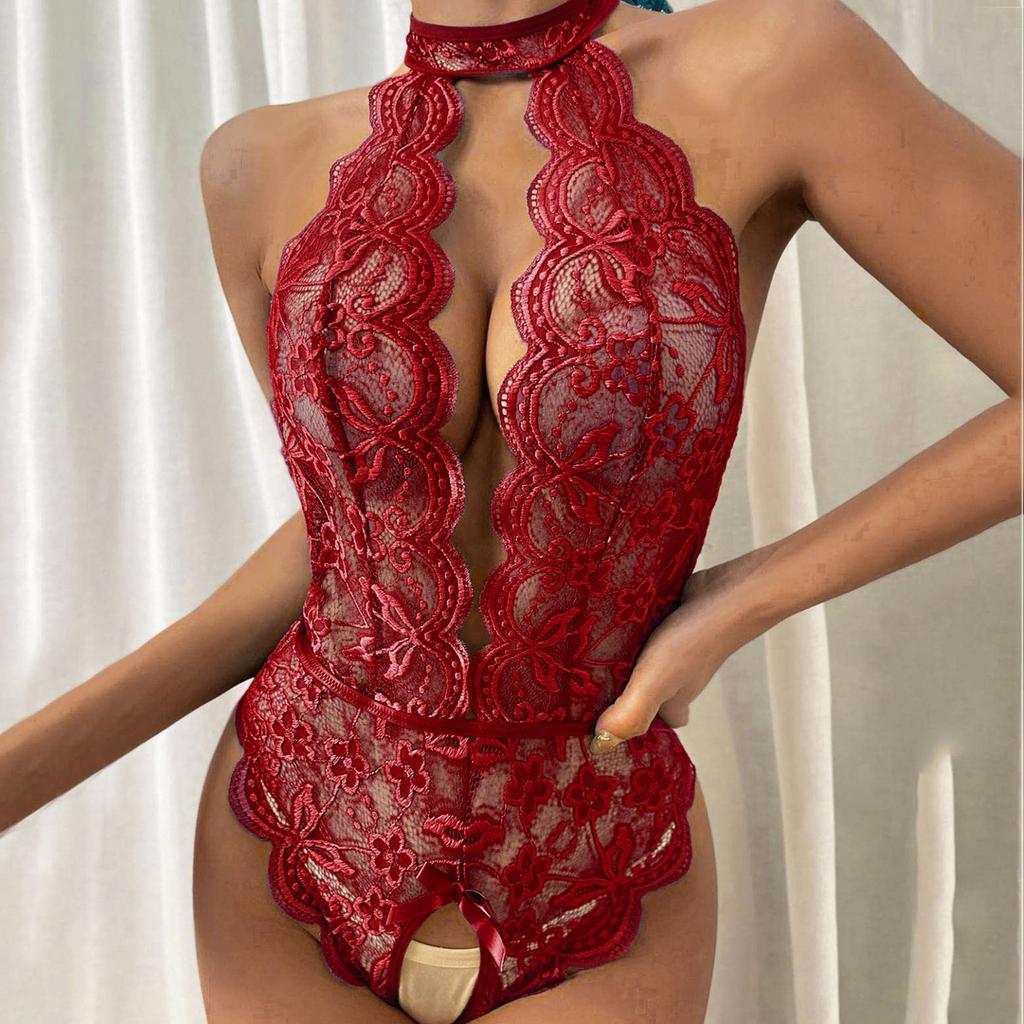 Ladies Erotic Lingerie Sexy Backless Lace Hollow Set Without Steel Rings