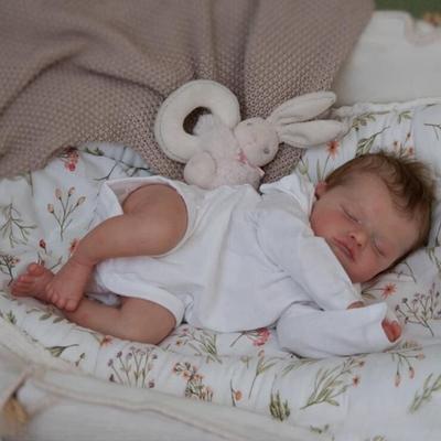 48cm látkové tělíčko Reborn Baby Dolls Rosalie Krásná panenka Spící novorozence s ručně vyrobenými zakořeněnými vlásky Realistické panenky pro děti narozeninový dárek