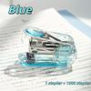 1PC Mini Transparent Crystal Design Manual Stapler Compact Portable with 1000pcs Standard Staples 24/6 Stationery
