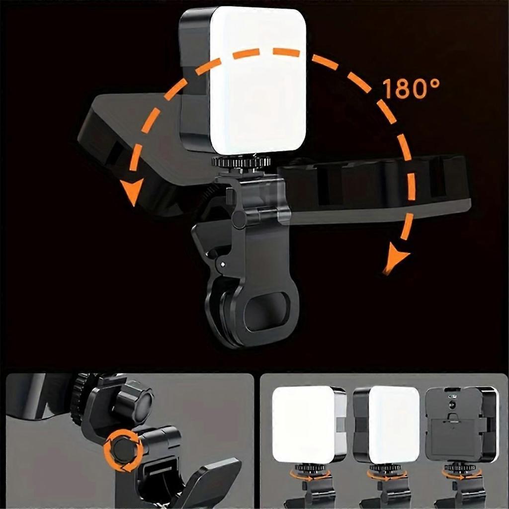 Portable Mini Selfie Fill Light Rechargeable 3 Modes Adjustable Brightness Clip on for Mobile Phone Computer Fill Light