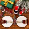 Christmas Silverware Holder Funny Christmas Utensil Bags Holiday Tableware Decor 12.5cm/4.9inch Christmas Utensil Silverware