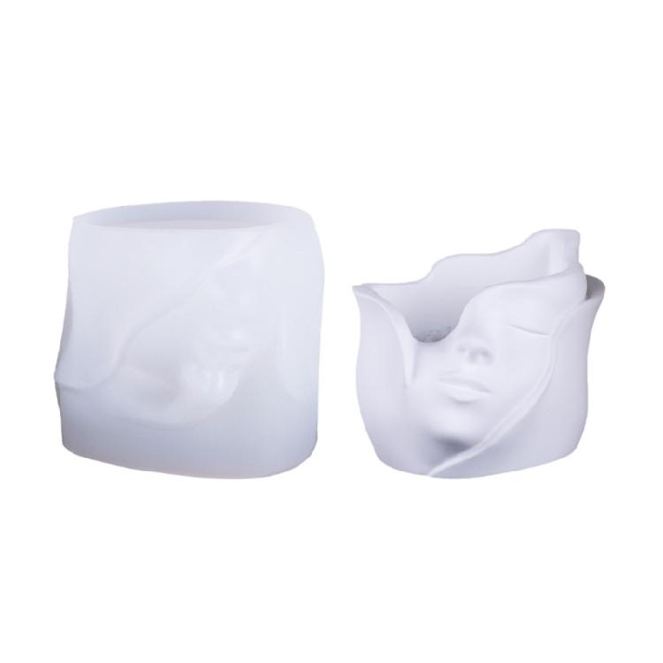 

Succulent Planter Mold Crafting Mould Flexible Vase Molds Human Face Shape Flowerpot Mold Suitable for Making Flowerpot 1