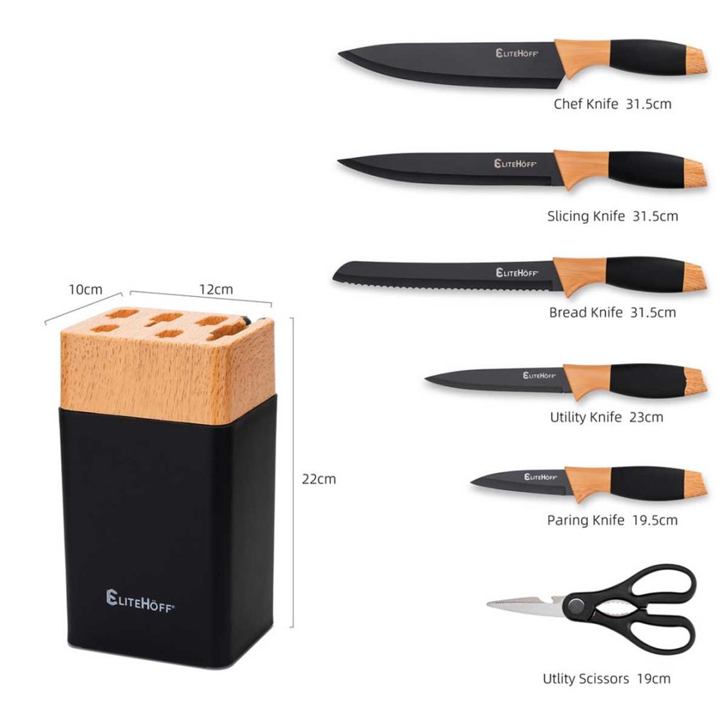 Kitchen Knife Set In A Stand With Sharpener E-6266