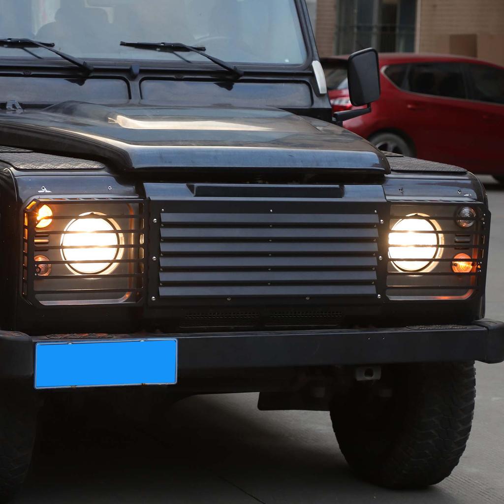 For Land Rover Defender 90 110 2004-2018 Aluminum alloy Car Front Grille Headlight Protection Mesh Cover Car Accessories