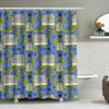 Blue Botanical Shower Curtain Nature Leafy Forest Backdrop Vintage Floral Bathroom Decor Farmhouse Style Washable Fabric