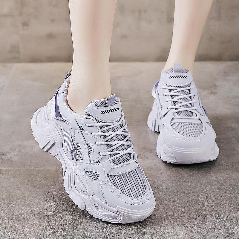 Spring and summer new mesh breathable sports shoes platform casual dad shoes simple