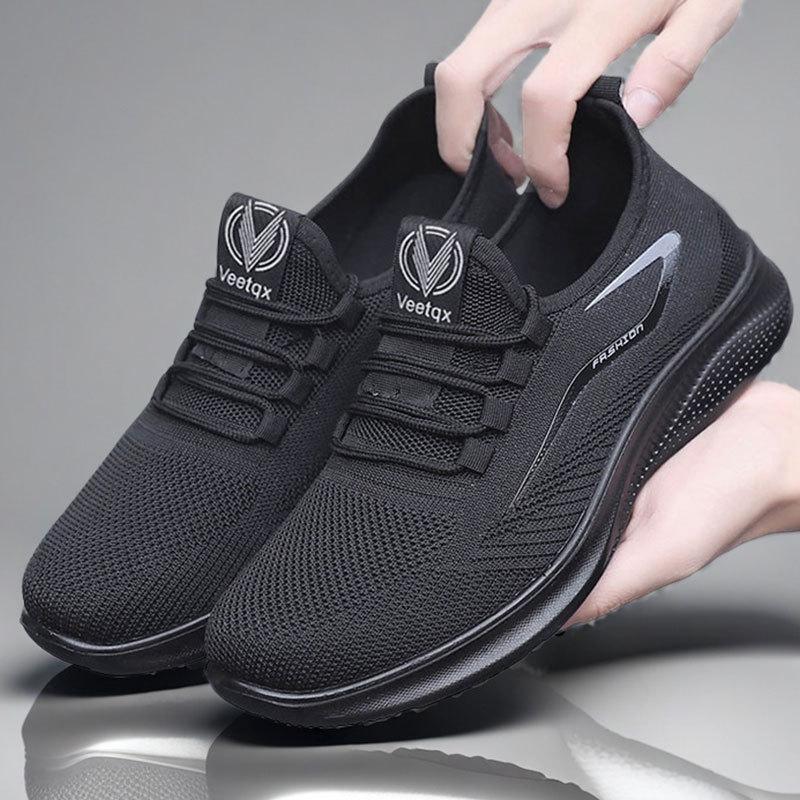 

TEMU spring new comfortable and breathable casual shoes one-pedal lazy polyurethane UP men s shoes large size 39 чорний