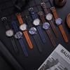 Men's Korean Style Casual Leather Strap Quartz Watch with Big Dial and Unique Design