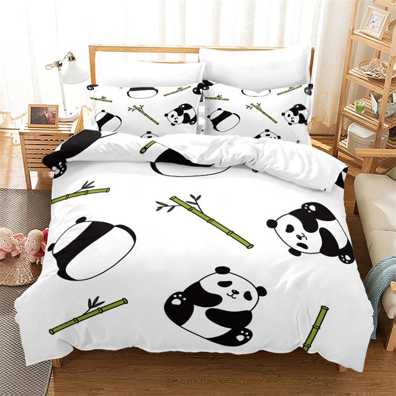 Cute Panda Bedding Set Twin Full King Size Duvet Cover Comforter For Kids Teens Adults Bedroom Decor
