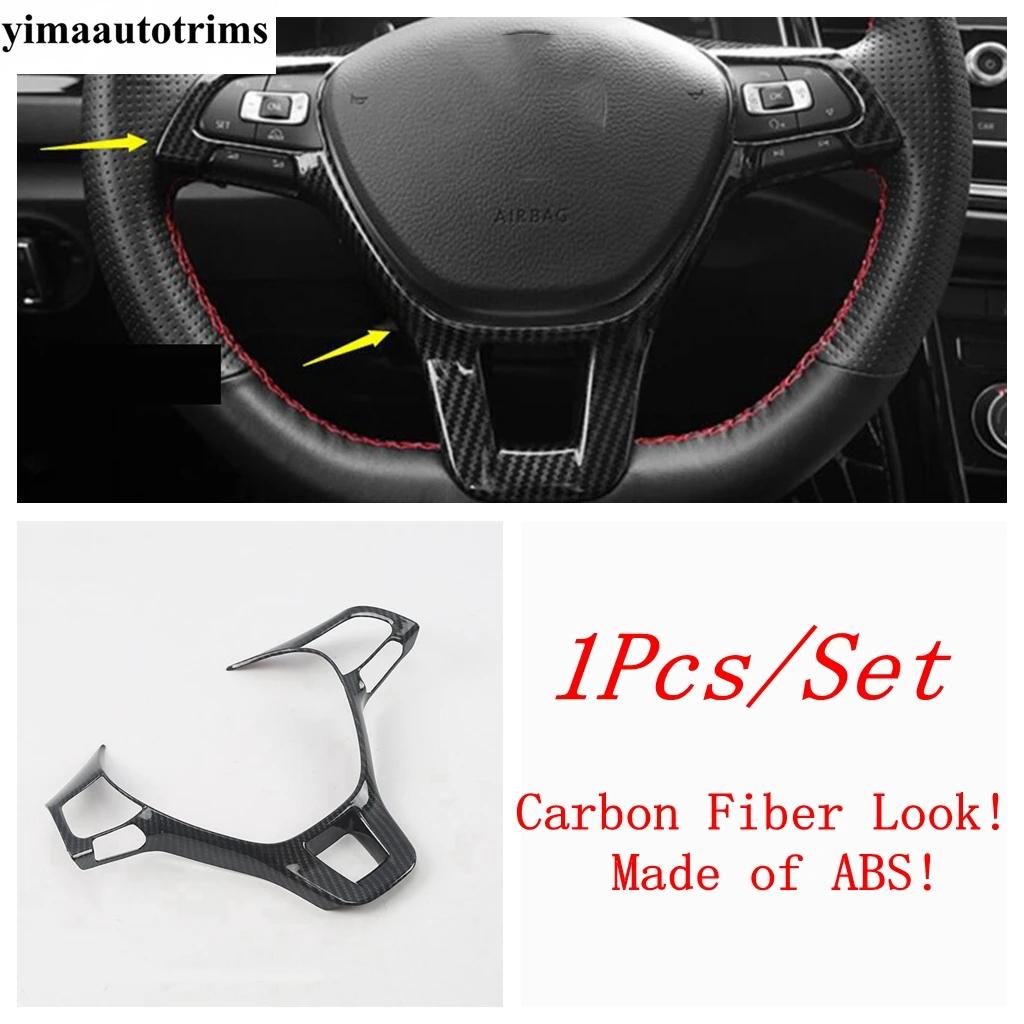 Steering Wheel Frame Decoration Cover Trim For Volkswagen T-Roc T Roc 2018 - 2025 Carbon Fiber / Matte ABS Accessories Interior