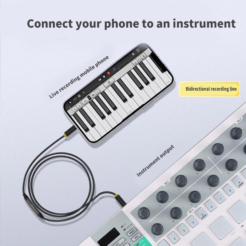 3.5mm to 3.5mm Auditory Cable Bidirectional Recording For Headphones and Smartphones Seamlessly Music Experience