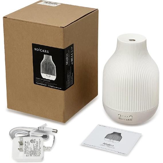 SOICARE Elegant Ceramic Diffuser for Essential Oils with Solid Wood Base,Stone Aromatherapy Essential Oil Diffusers for Home Office Room Decor Gift