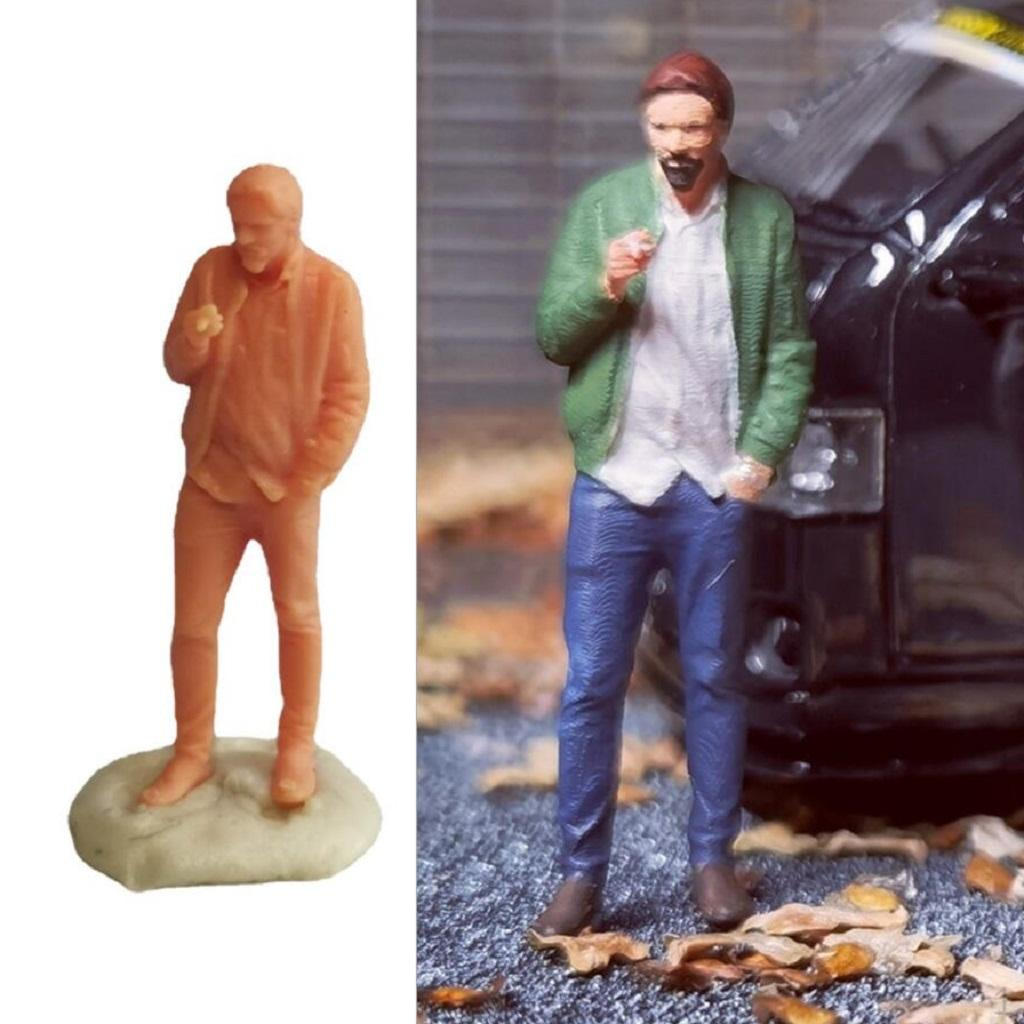 Resin 1:64 Scale Figure Diorama Model Men Miniature Figurine Character
