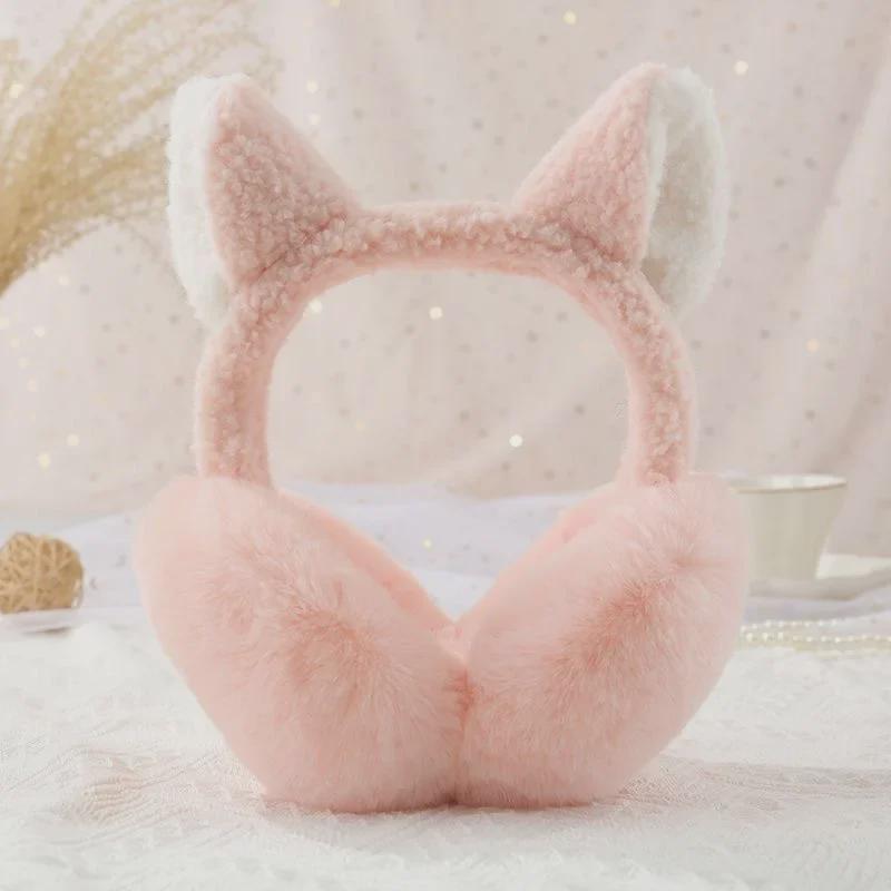 

Складные симпатичные наушники из искусственного меха кролика в корейском стиле для мужчин и женщин - тепло осенью и зимой