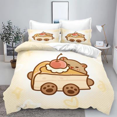Neuer 3D-Druck Kawaii Tier Capybara Bettwäscheset Jungen Mädchen Einzel- Queen-Size Bettbezug Kissenbezug Bett Kinder Erwachsene Heimtextilien