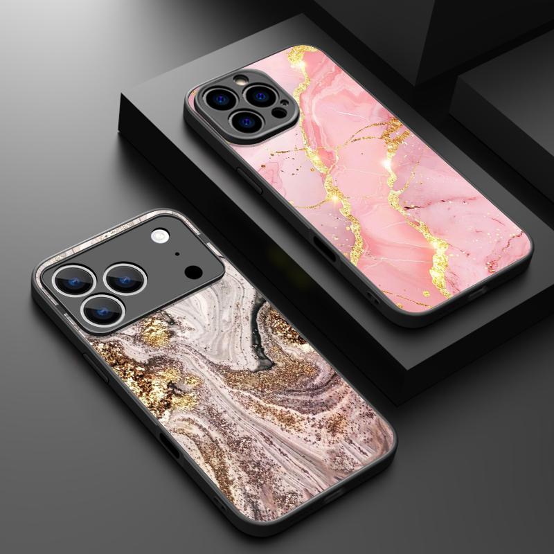 Colorful Marble Case For iPhone 17 Pro Max Case iPhone 16 15 14 13 Pro Max 17E Magnetic For Magsafe Thin Ring Hybrid TPU+PC Matte Cover