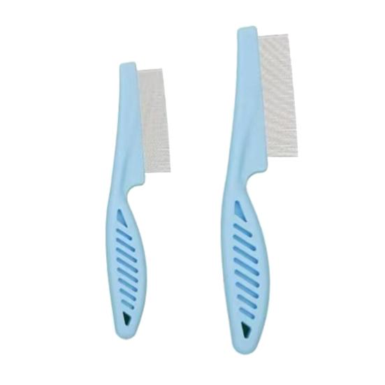 2Pcs Pet Hair Comb with Stainless Steel Fine Teeth Crust Mucus Tear Stain Remover Multifunctional Dog Cat Grooming Comb Pet Supplies