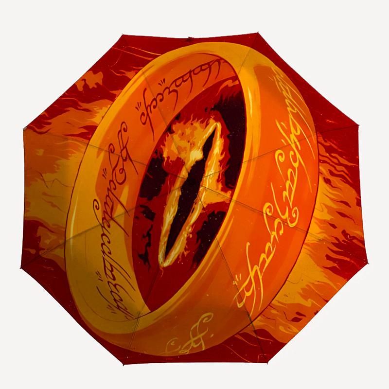 

1pc The Lord of the Rings Automatic Folding Umbrella - Compact 8-Rib Design,Festive Gift for Friends & Family, Compact Umbrella 22060