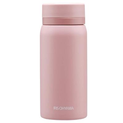 Iris Ohyama Wasserflasche Becher Flasche Schraube 350ml Rauchrosa Hält warm über 65 Grad und kalt unter 9 Grad für 6 Zwei Trinkschnäbel zur Auswahl