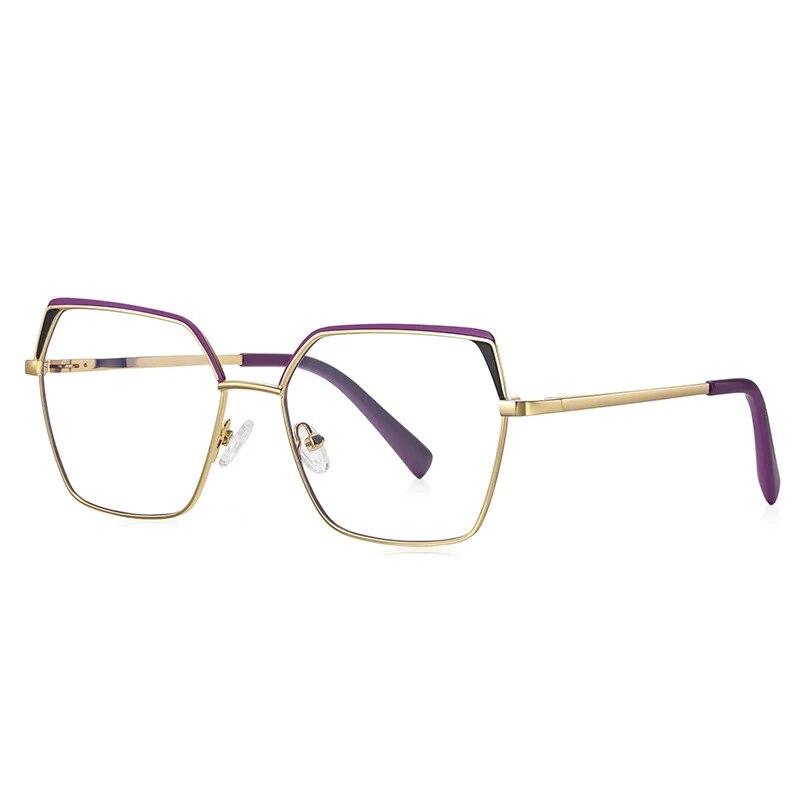 New Personality Anti-blue Light Glasses Square Frame Metal Ins Style Women's Flat Frame