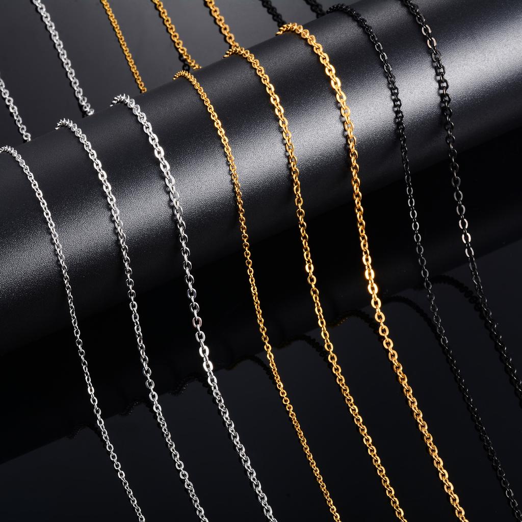 Stainless Steel Rolo Necklace for Women Men Link Cable O Chain Choker On the Neck Collar DIY Her Gift Jewelry Accessories