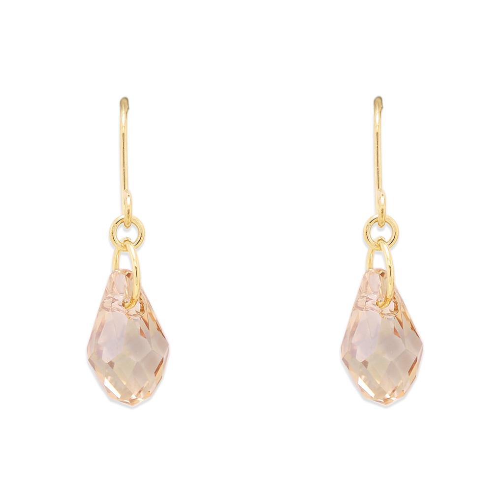 ESTELLE [Official] [Web Exclusive] Women's Hook Earrings, 10K Yellow Gold with Crystal, 0202-3087-0019-0000