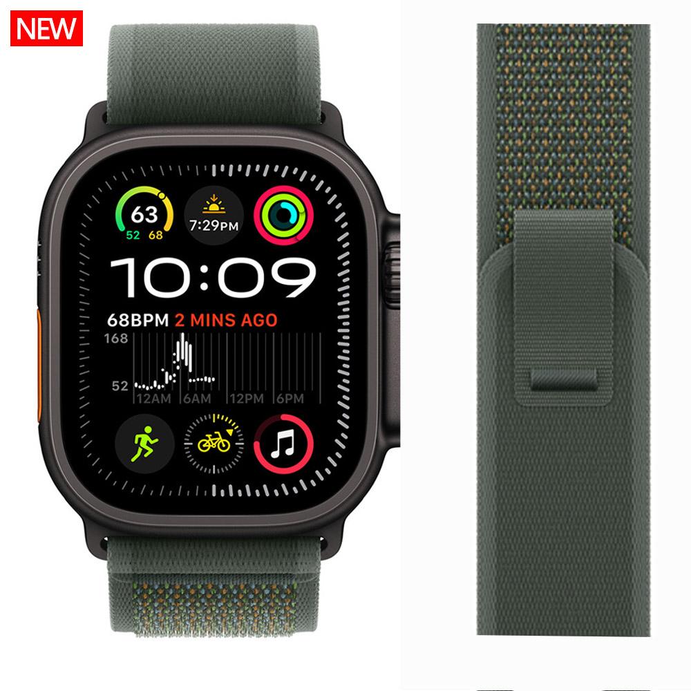 

НОВИЙ Trail loop для ремінців Apple Watch 44 мм Ultra 2 Ремінець 49 мм 45 мм 38/40/41 мм Чорний роз єм iwatch серії 9876543 SE10 42/46 мм S10-42 38 40 41mm