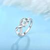 S925 Sterling Silver Infinite Heart-shaped Zircon Rings for Women Forever Love Ring Fine Jewelry Gift
