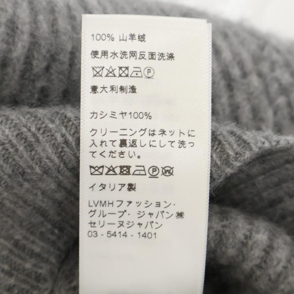 CELINE Gray 2A85T419P Turtleneck Cropped Cashmere Knit Sweater tops XS grayUsed