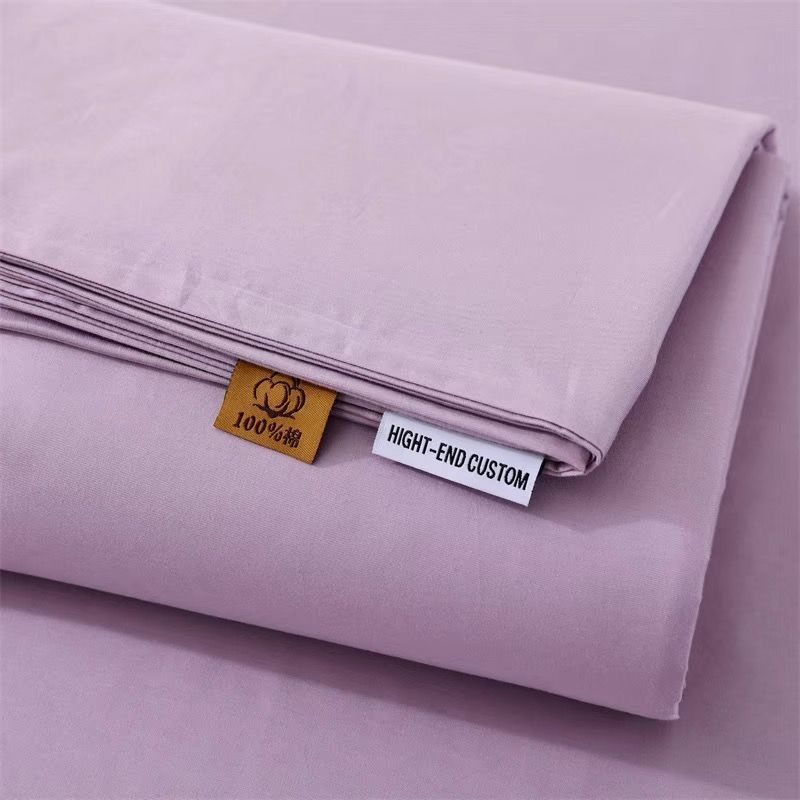 Bequemes 100% Baumwoll-Bettlaken für Schlafzimmer Einzel-Doppelbett Große Größe Einfarbige Bettdecke