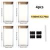 UOSU 1500ml Glass Food Storage Jar Set