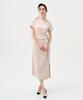 Pelimela Boat Neck Tie H-Line Midi Dress (Beige)