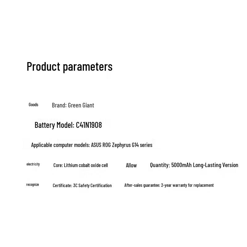 llano Replacement Battery for ASUS ROG Zephyrus G14 GA401I