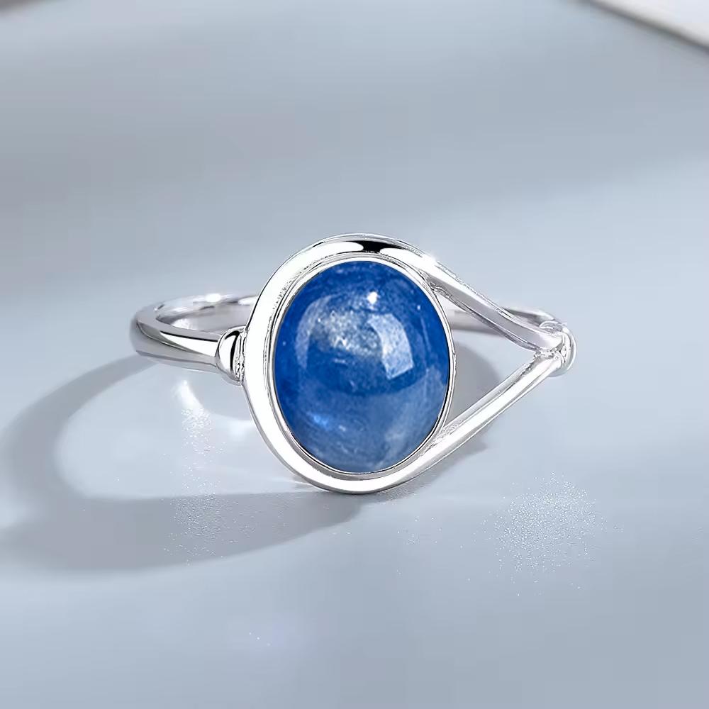 925 Silber Natursteinringe Mit Amethyst Einfacher Lila Ovaler Ring 8*10mm Feiner Schmuck Geschenke für Freundinnen für Frauen