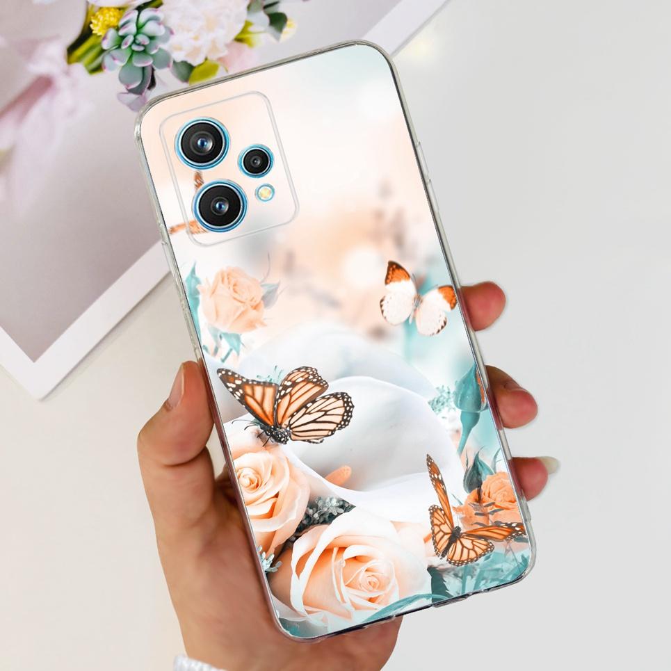 RMX3521 For Realme 9 4G Phone Case Back Cover Couple Love Heart Pattern Camera Protection Bumper For Realme9 Soft Silicone Etui