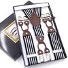 Men'S Six-Clip Suspender Belt Jacquard Strap 3.5 Six-Clip Printed Webbing Six-Clip Wide Strap Clip