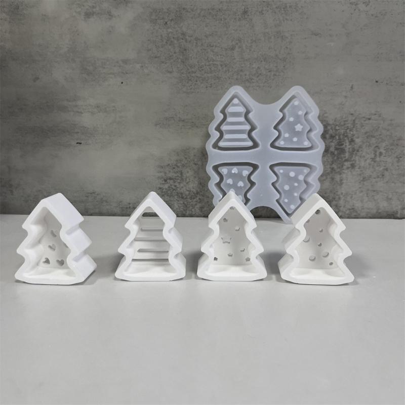Flexible Silicone Mold for Night Lamp Festival Decoration Mold Christmas Tree Candle Holder Mould Jewelry Making Tool