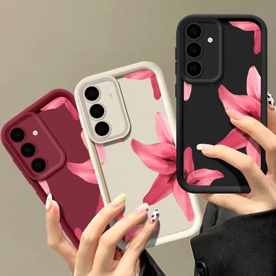 Cover Anti-caduta con Stampa Floreale per Samsung S26 S25 Ultra S24 FE S23 S22 A56 A36 A16 A15 A55 A35 A17 A27 A37 A57 Custodia Morbida Opaca in TPU Antiurto per Telefono