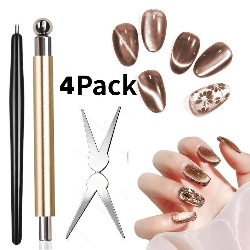 4pcs Cat Eye Manicure Magnet Tools, French Tip Manicure Tools, Manicure Technology Essentials, Manicure Supplies