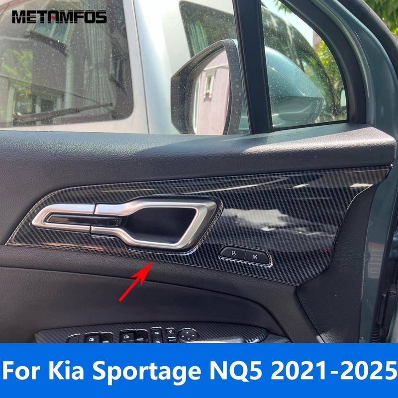 For Kia Sportage NQ5 - 2024 2025 Carbon Fiber ide Door Handle Bowl Panel Cover Trim Interior Accessories Car Styling