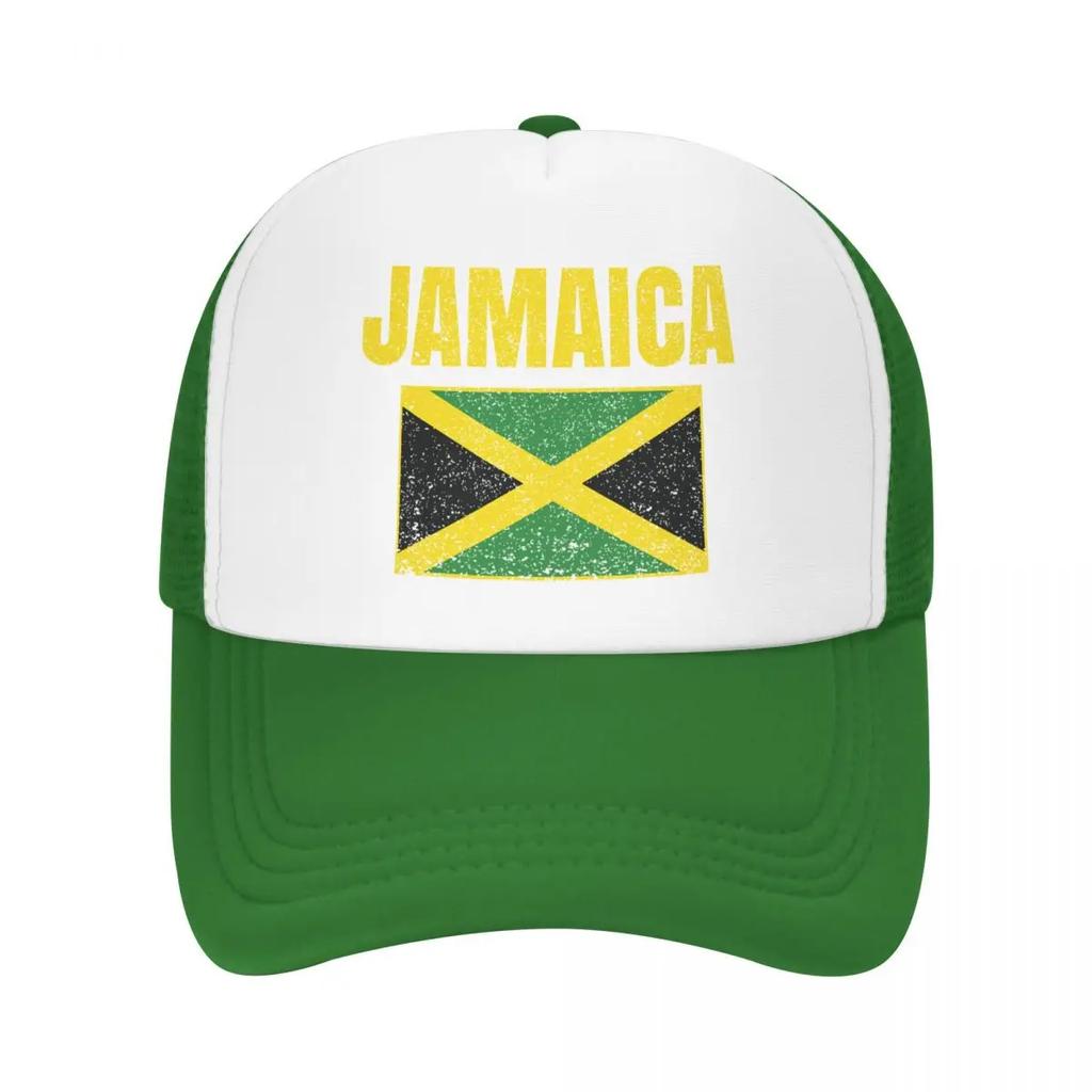 Custom Classic Unisex Jamaica Country Jamaican Flag Trucker Hat Adult Adjustable Baseball Cap Women Unisex Outdoor Dad Hat