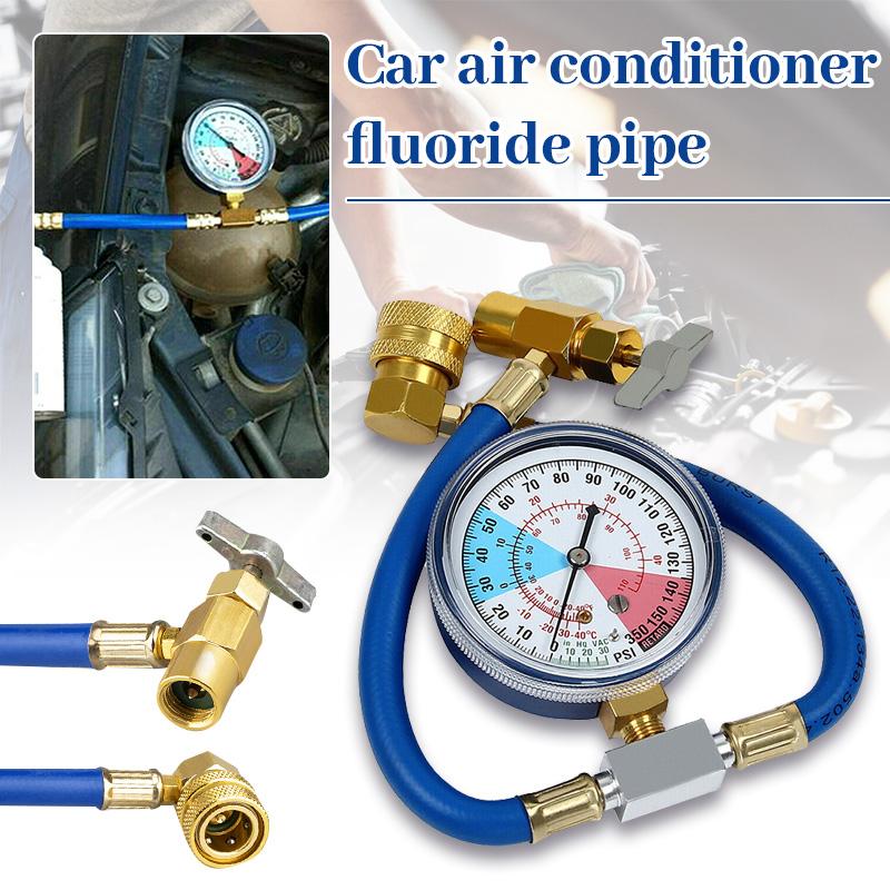 

AC R134A Car Air Conditioning Refrigerant Hose Pressure Gauge Kits 600~300 PSI High Quality for Cars Recharge Hose Accessories чорний